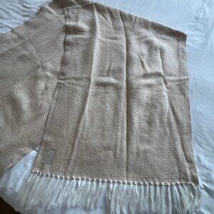 Cream and Beige Alpaca Wool Scarf